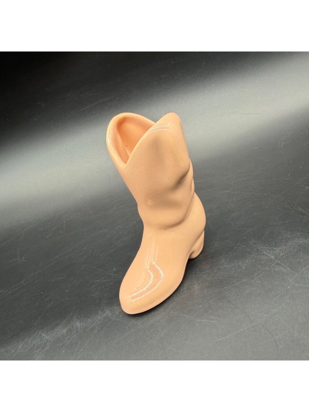Mid Century Cowboy Boot Planter Wall Pocket Peachy Pink Western Decor Vintage